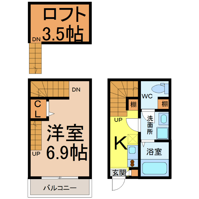 Ｋ　Ｆｌａｔ（ケーフラッツ） 間取り