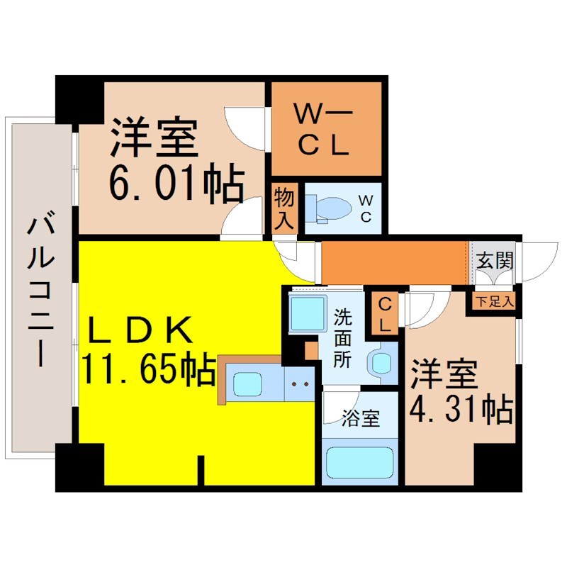 Ｋａｍｉｙａ　Ｂｌｄｇ東桜 間取り