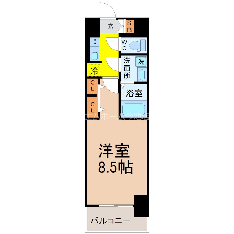 S-RESIDENCE黒川本通一丁目 間取り