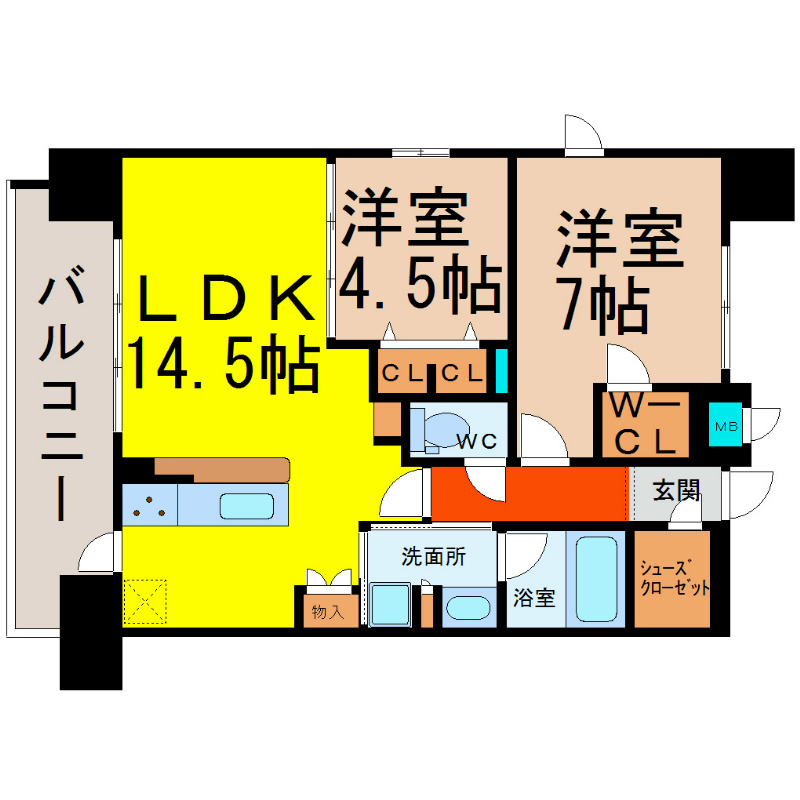 プレサンスロジェ高岳駅前 間取り