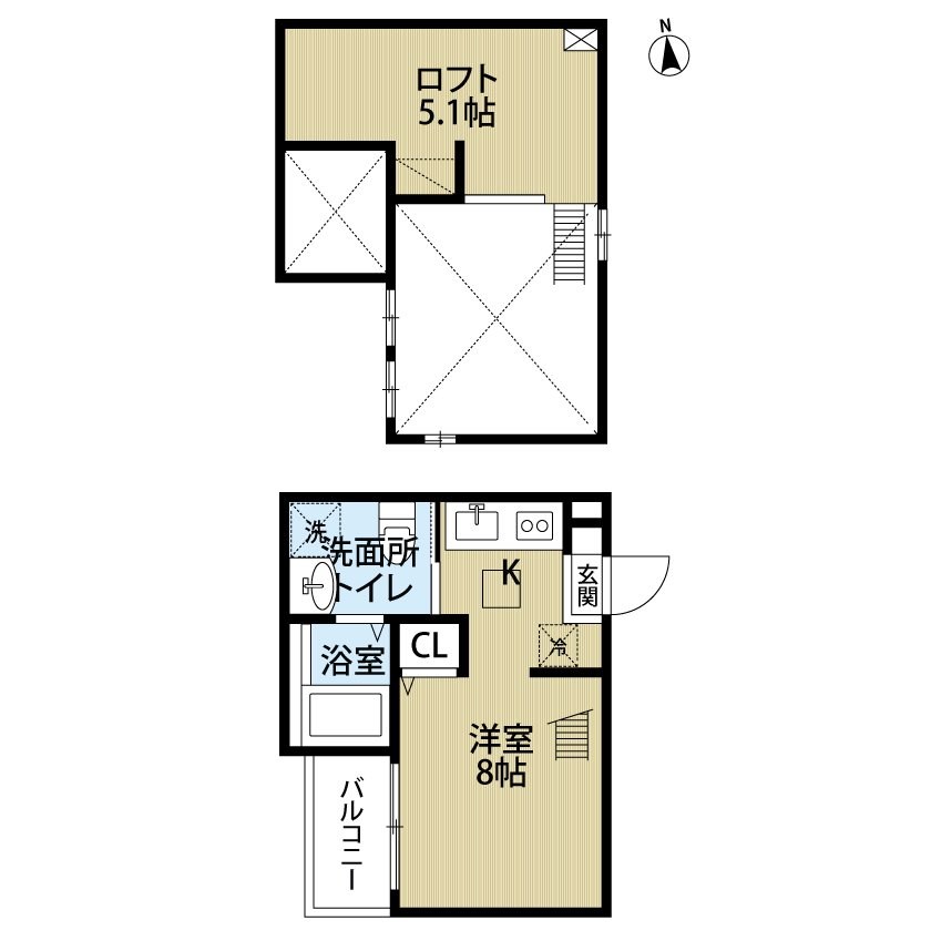 ＣｏｚｙＬｏｆｔ（コージーロフト） 間取り