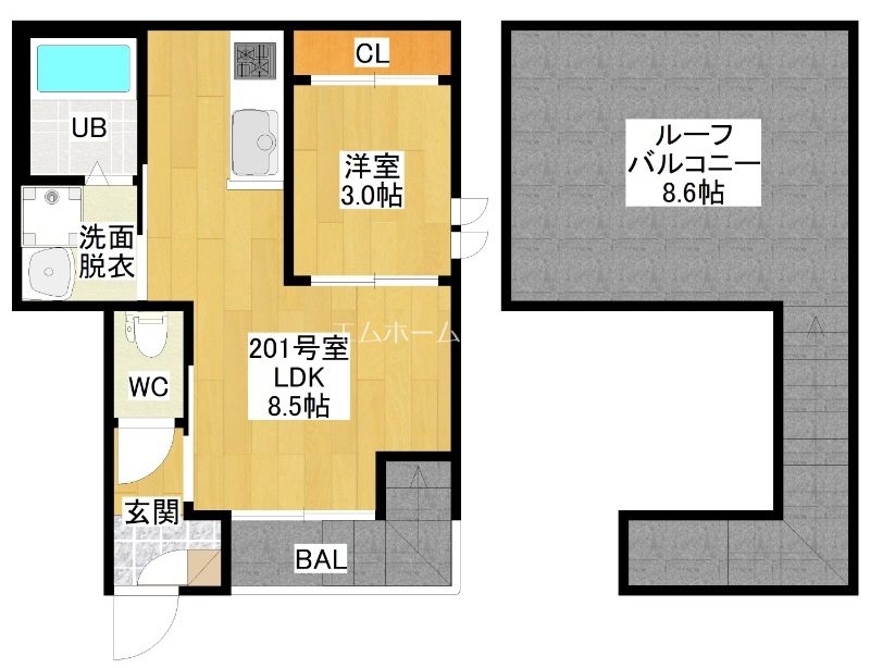 GRANDTIC Quon鳴海 間取り