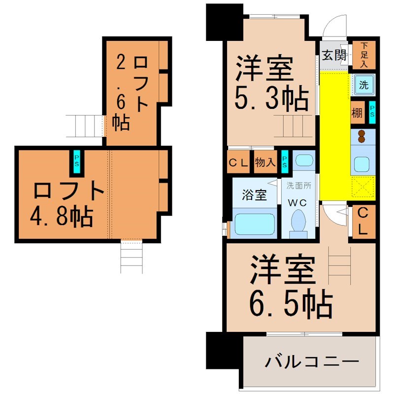エステムコート名古屋駅前ＣＯＲＥ 間取り