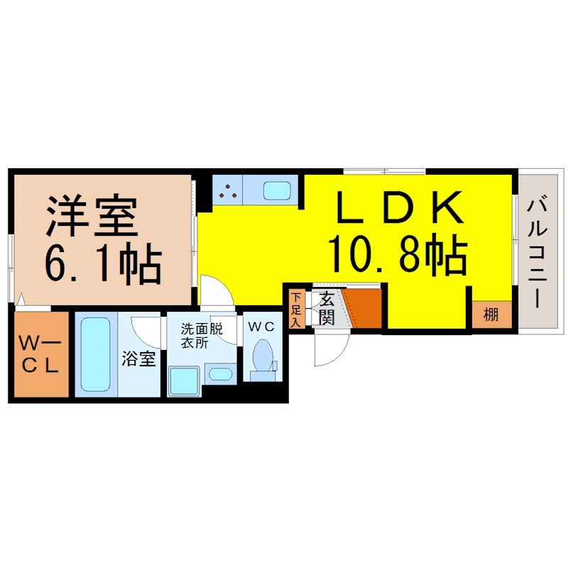 Ｄ－ｒｏｏｍ尾頭橋Ａ 間取り