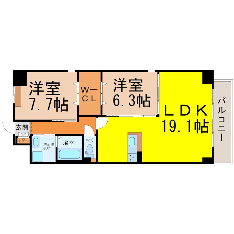 オルソパール伝馬 間取り