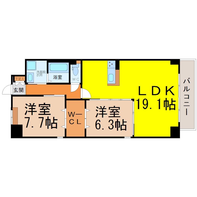 オルソパール伝馬 間取り