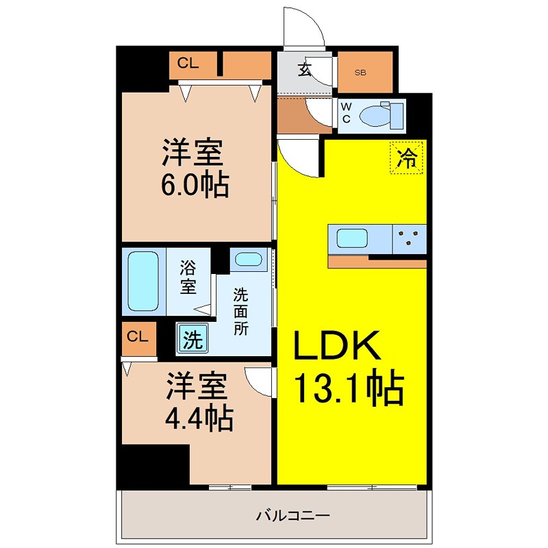 S-RESIDENCE高岳clarity 間取り