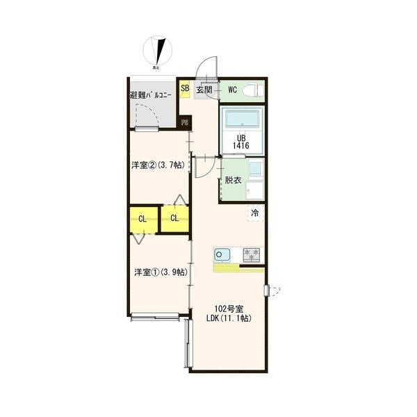 （仮称）菊園町四丁目コーポ 間取り
