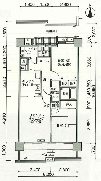 東四つ木家族寮（アクシス東四つ木） 間取り