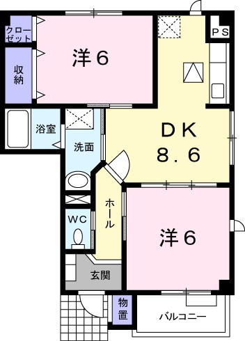 リバーウインド城南　Ａ 間取り