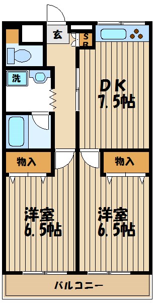 サザンビューフラット 間取り図