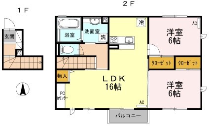 クレールA棟 間取り図