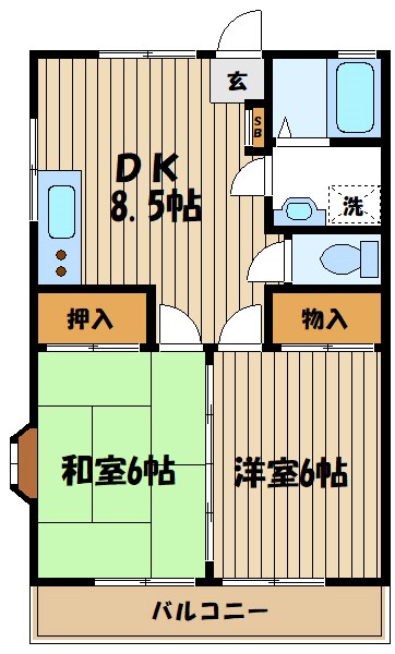 ラポール国立 間取り図