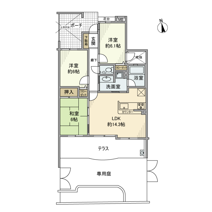 レクセルマンション武蔵野台 間取り図