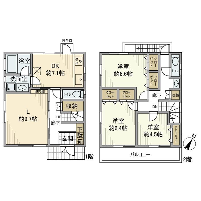 本町戸建 間取り図