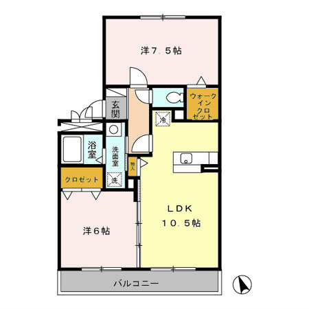 リビングタウン三ツ木C 間取り