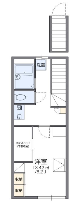 レオパレスＣａｌｍ戸倉1 間取り