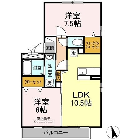 リビングタウン三ツ木C 間取り