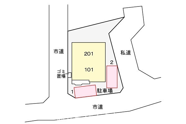 グランボナール3 駐車場