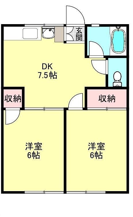 シティハイムシンメイB 間取り