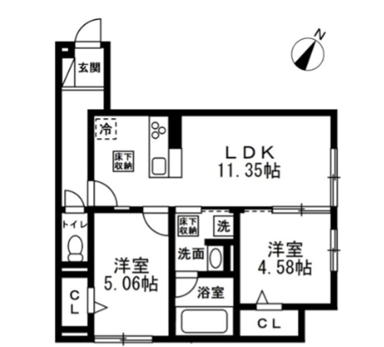 (仮)国立市谷保4丁目PJ　新築共同住宅A棟 間取り