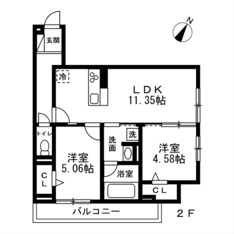 (仮)国立市谷保4丁目PJ　新築共同住宅A棟 間取り