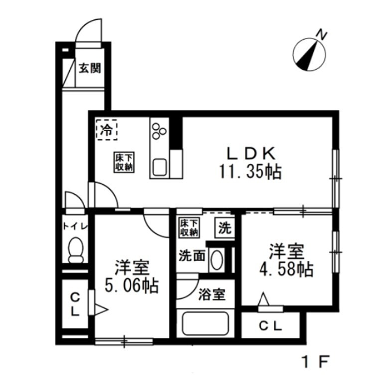 (仮)国立市谷保4丁目PJ　新築共同住宅A棟 間取り