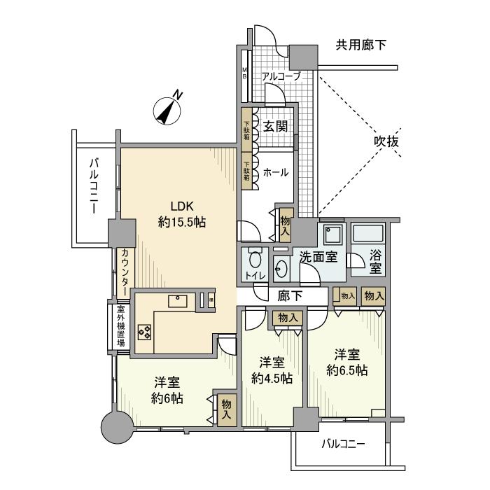 蓮生寺公園通り三番街第五号棟 間取り