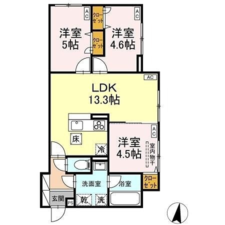 D-ROOMみなみ野ヒルズA 間取り