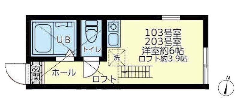 ミカサ末吉 203号室 間取り