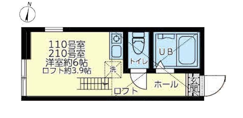 ミカサ末吉 110号室 間取り