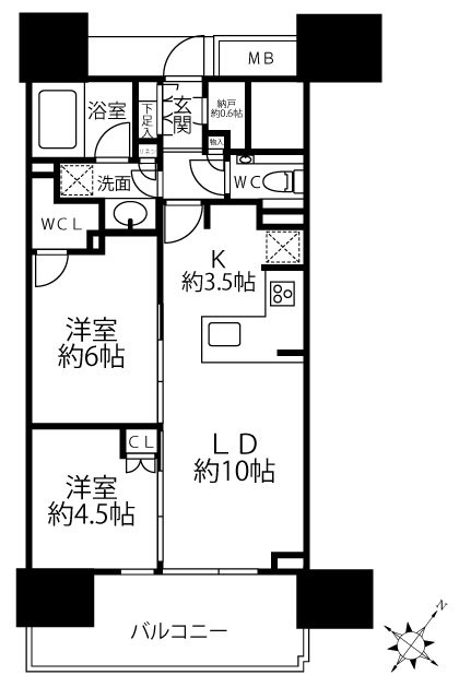 シティタワー駒沢大学ステーションコート　タワー棟 間取り