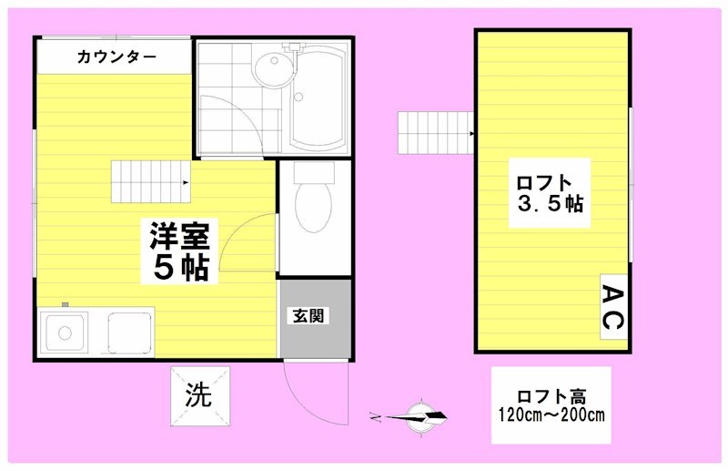 ツインハイムサンムーン 201号室 間取り