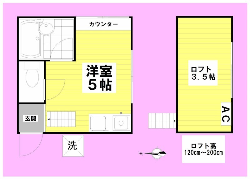 ツインハイムサンムーン 202号室 間取り
