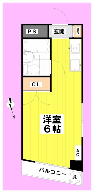 シティフラット25 107号室 間取り