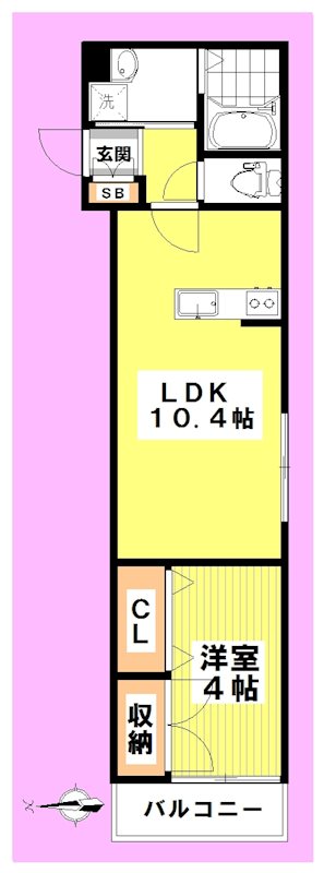 デュオコート 206号室 間取り