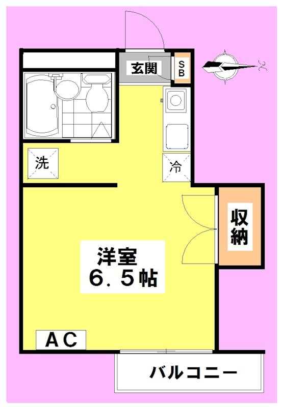 リブジョイン中央 202号室 間取り