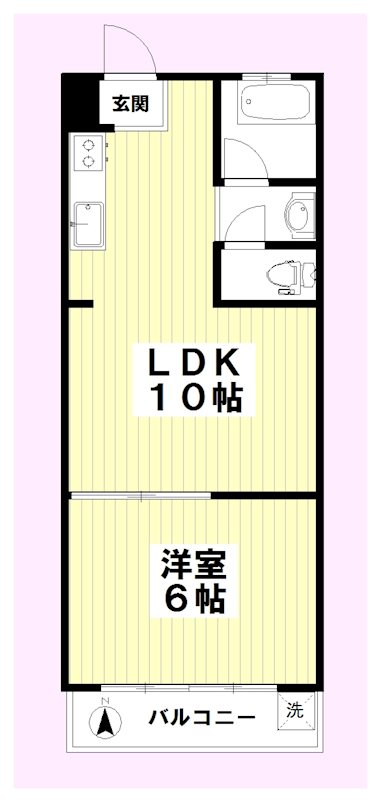 パークサイド一ツ家 305号室 間取り