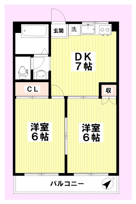 グリーンハイツ 201号室 間取り
