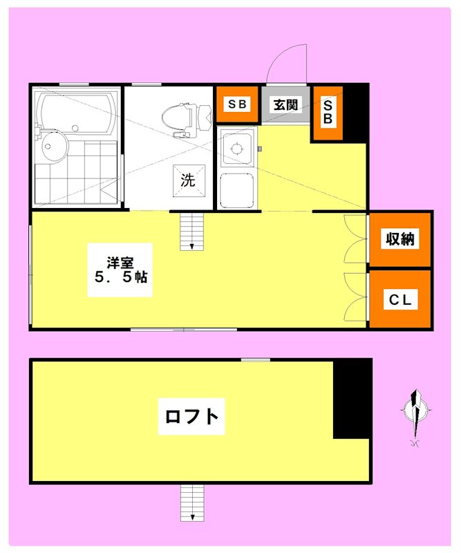 Villa花水木 105号室 間取り