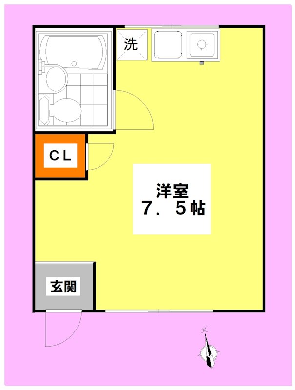 ビラカワシマ Ｂ号室 間取り