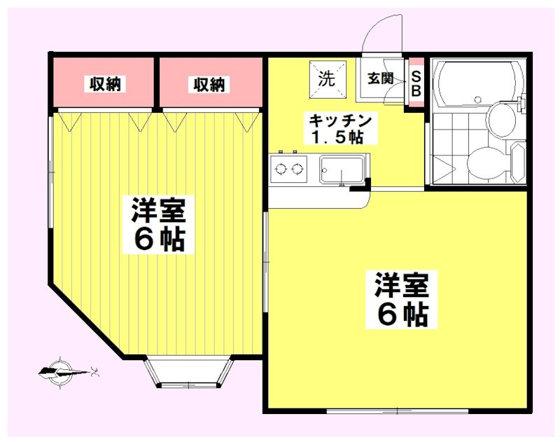 クレストコート飯山2号棟 201号室 間取り