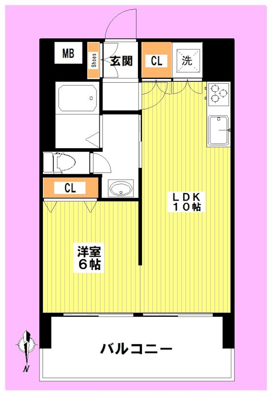 パラスト上目黒 604号室 間取り