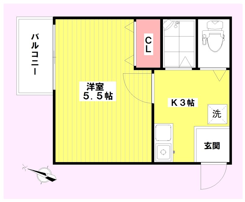 plumas与野 103号室 間取り