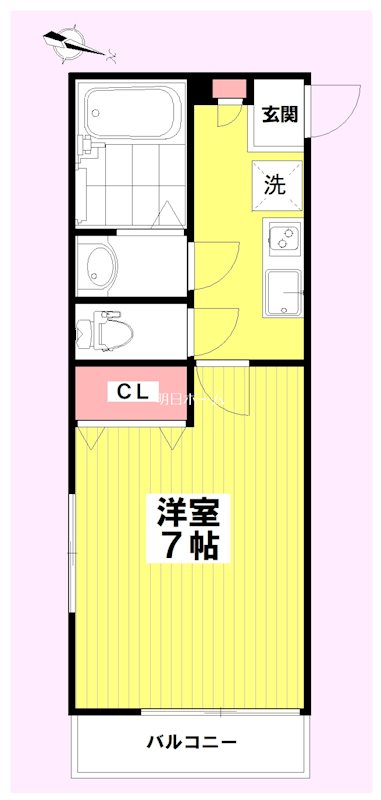 ベルズフローラ座間 105号室 間取り