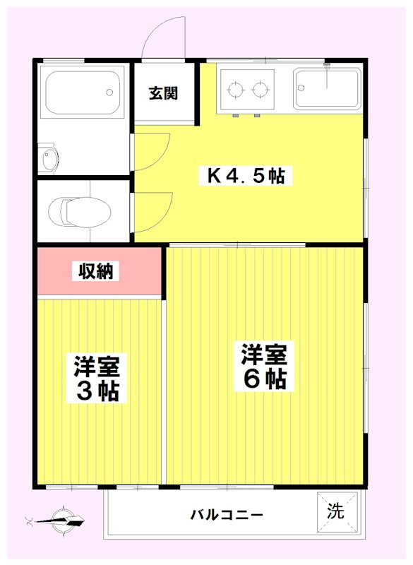 西新井ファニッシュメント 302号室 間取り