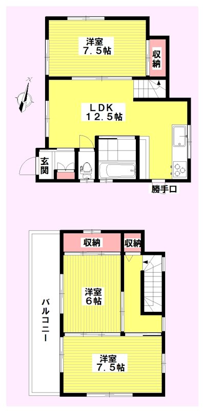 川越市砂戸建 間取り図