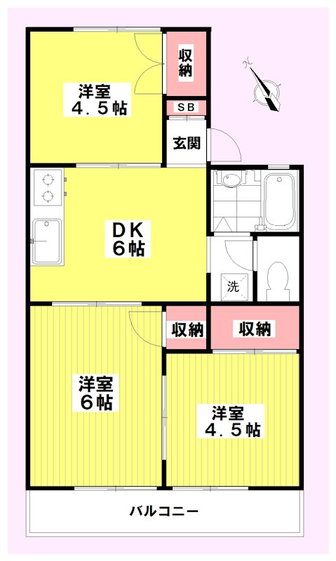 パレス近山 202号室 間取り
