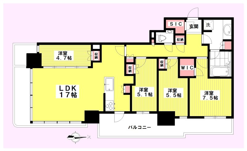 幕張ベイパーク　ライズゲートタワー 間取り図