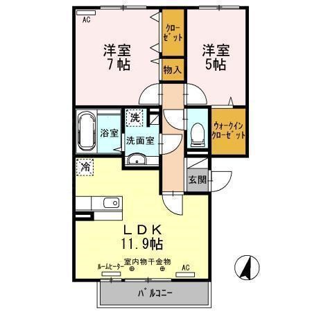 シャンテ城下Ｂ  間取り